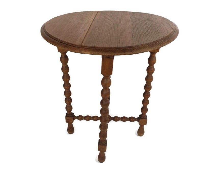 Large Bobbin Legs Wooden Side Wine Table Pedestal Plant Bonsai Stand Georgian Ba