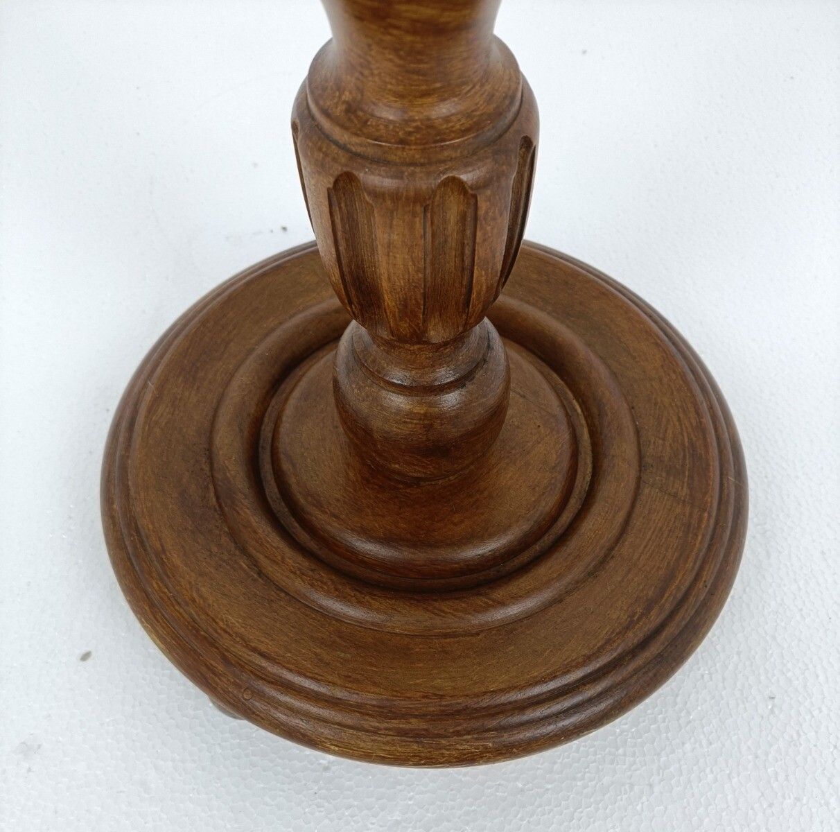 Hand Carved Wood Pedestal Display Side Table Plant Bonsai Flower Stand Barn Coun photo for sale