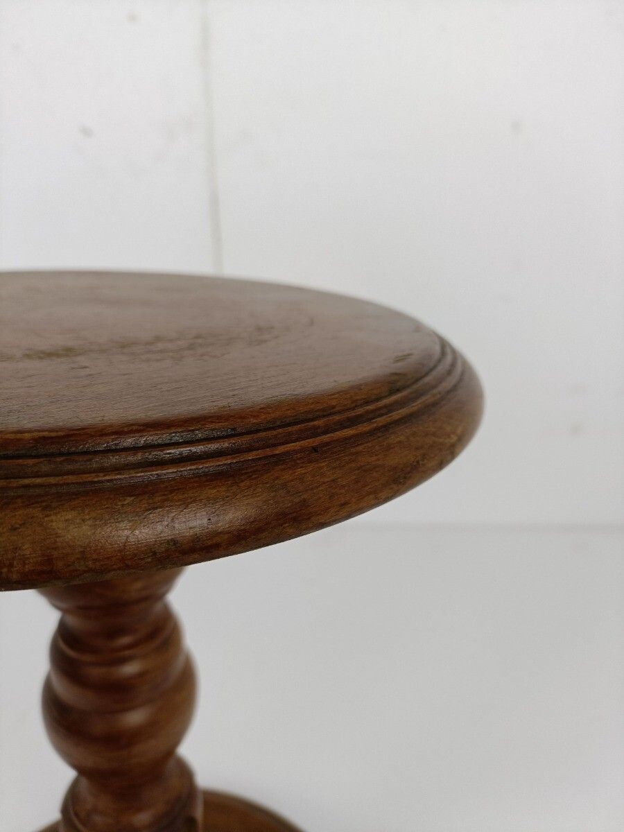 Hand Carved Wood Pedestal Display Side Table Plant Bonsai Flower Stand Barn Coun photo buy