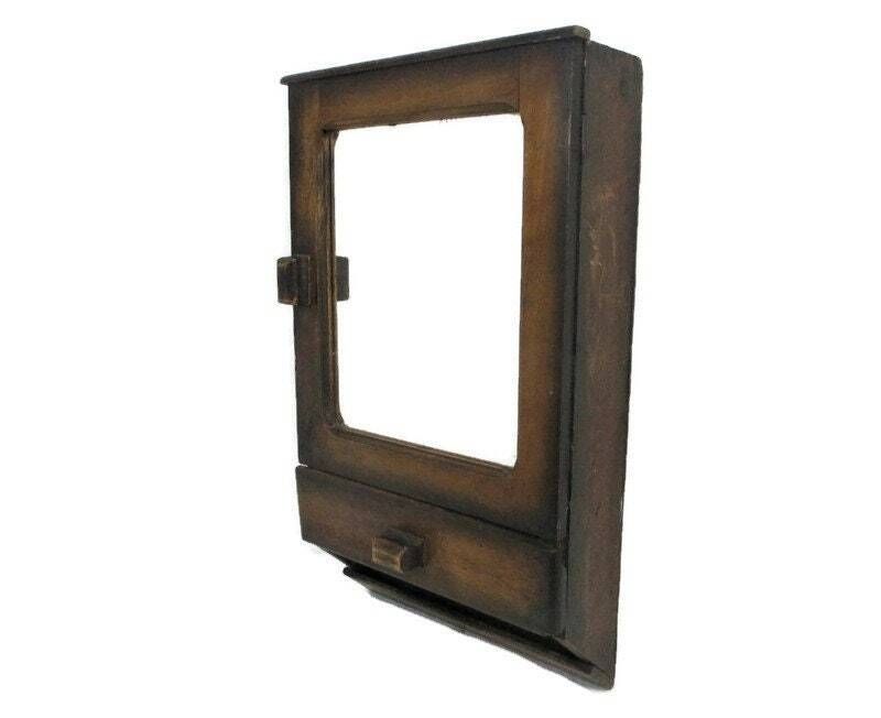 Kitchen Apothecary Medicine Bathroom Wall Cabinet Ornate Hand Carved Wood Bevele