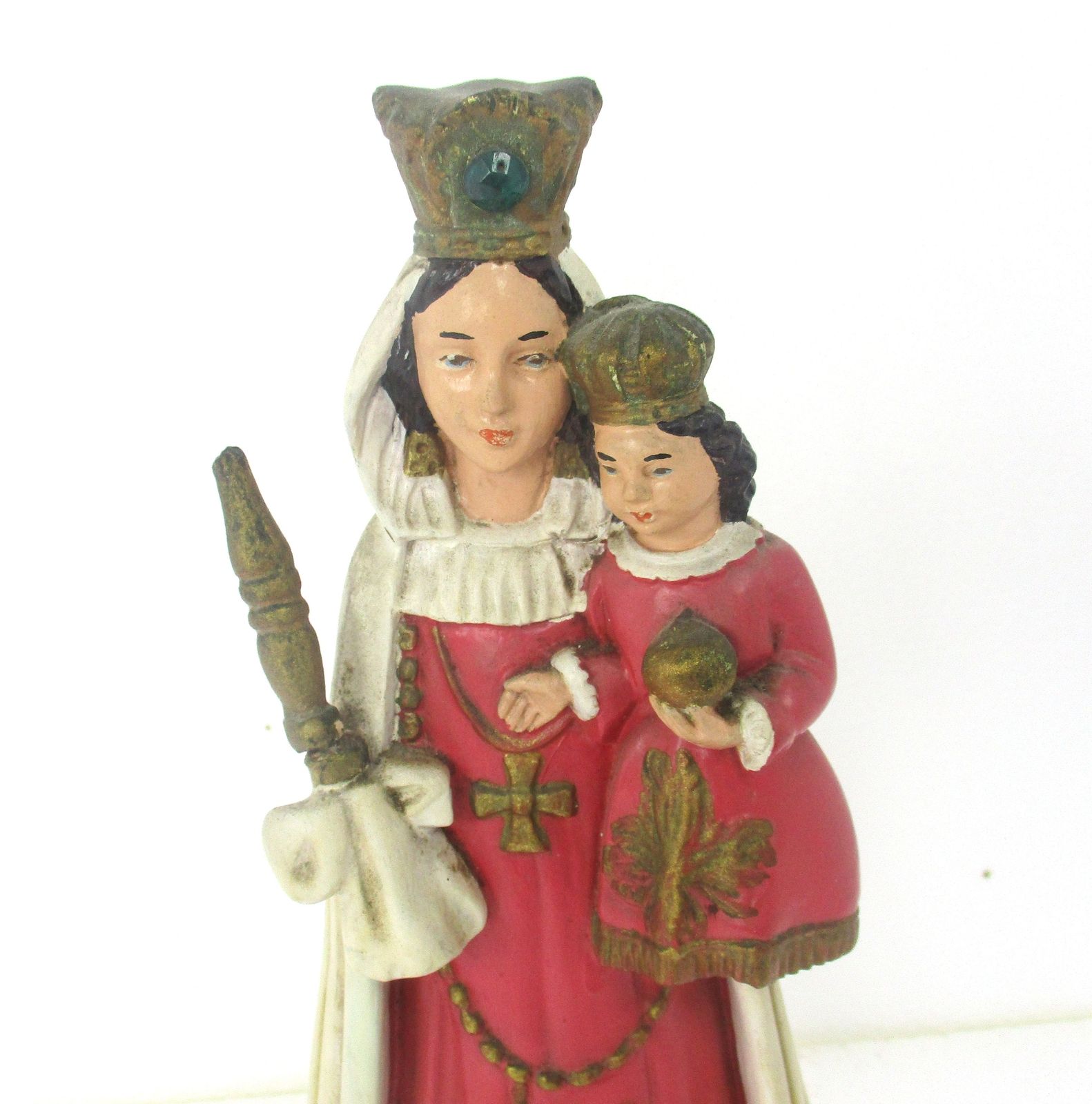 Art Deco Our Lady At Den Staak Koersel  Belgian Statue Plaster Htf Collector Vir photo furniture