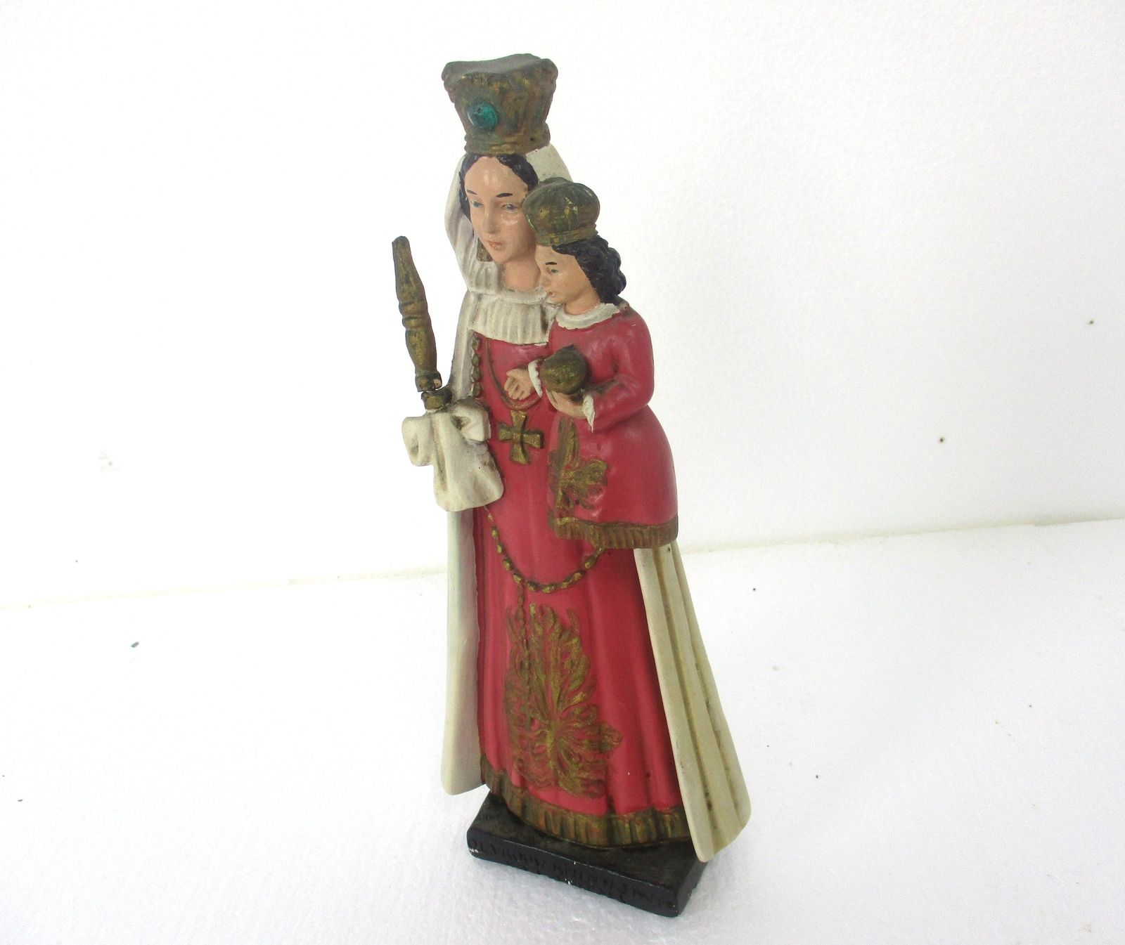 Art Deco Our Lady At Den Staak Koersel  Belgian Statue Plaster Htf Collector Vir photo 81.0