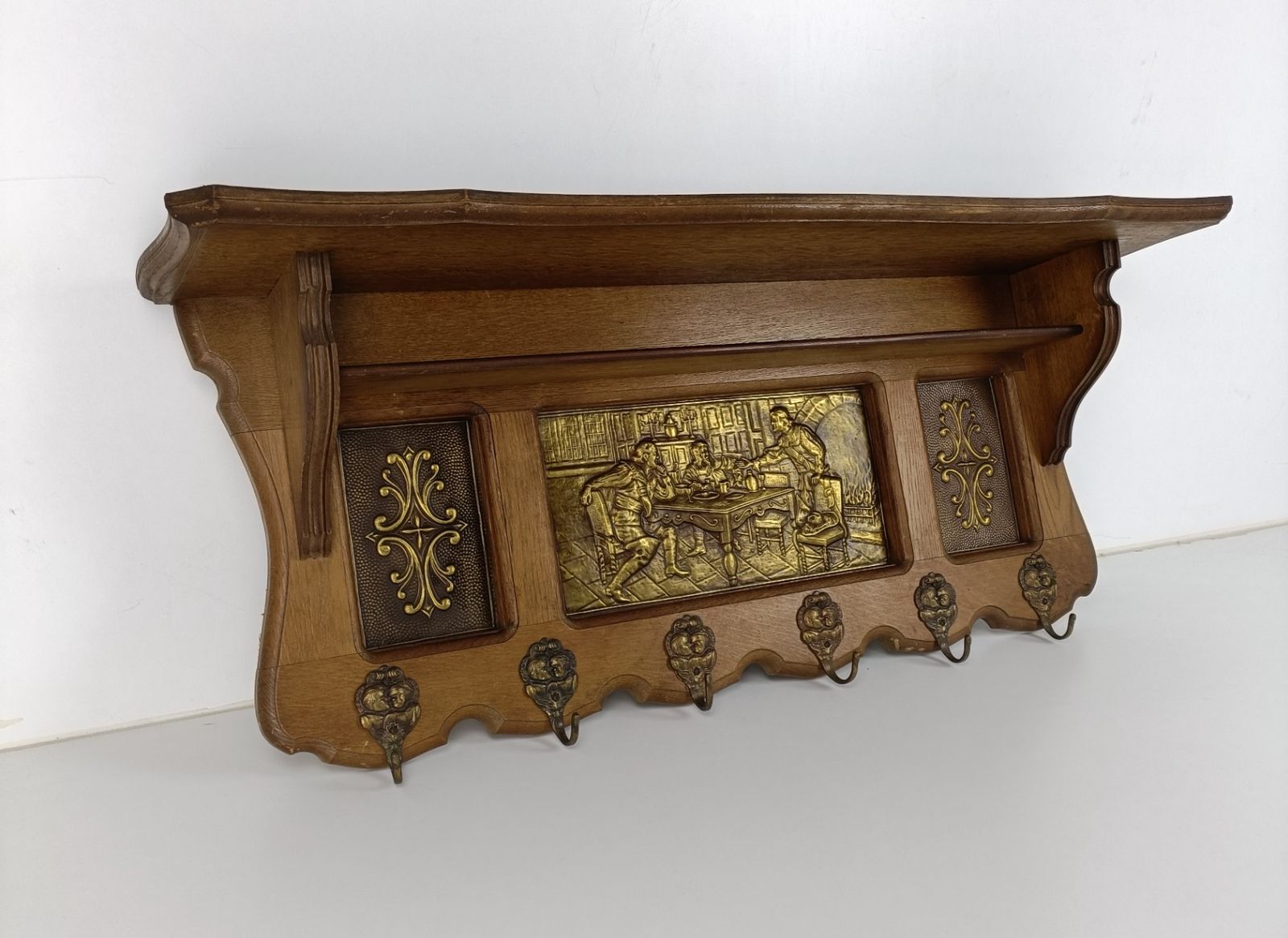 Gothic Gorgeous Ornate Hand Carved Wood Coat Hat Rack Breughel Style Brueghel Br photo Furniture