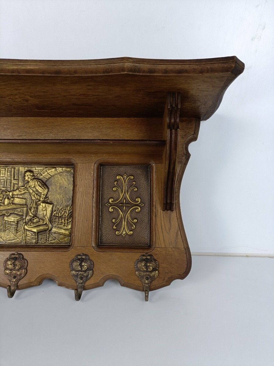 Gothic Gorgeous Ornate Hand Carved Wood Coat Hat Rack Breughel Style Brueghel Br photo vinterior