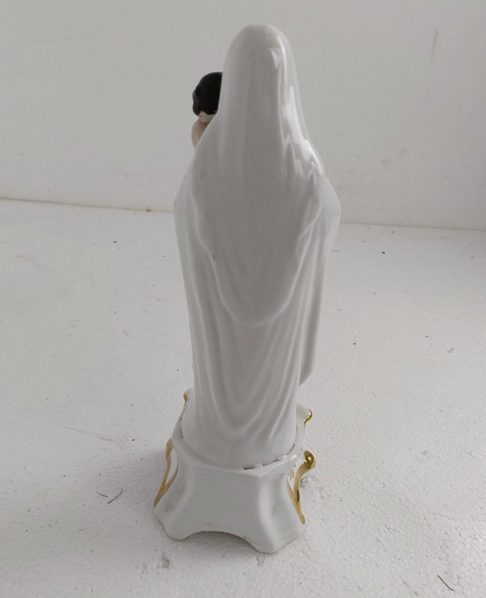 photo for sale Antique 1900 Vieux Paris Porcelain Bisque Statue Virgin Mary Madonna With Infant