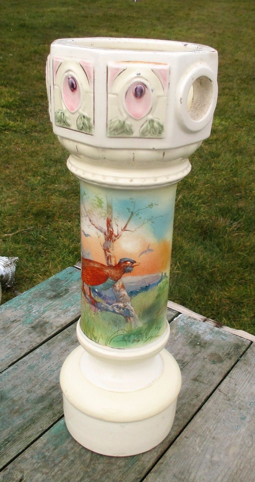 Antique Rare Porcelain Beer Faucet Tap Bird Gorgeous Decorative photo furniture