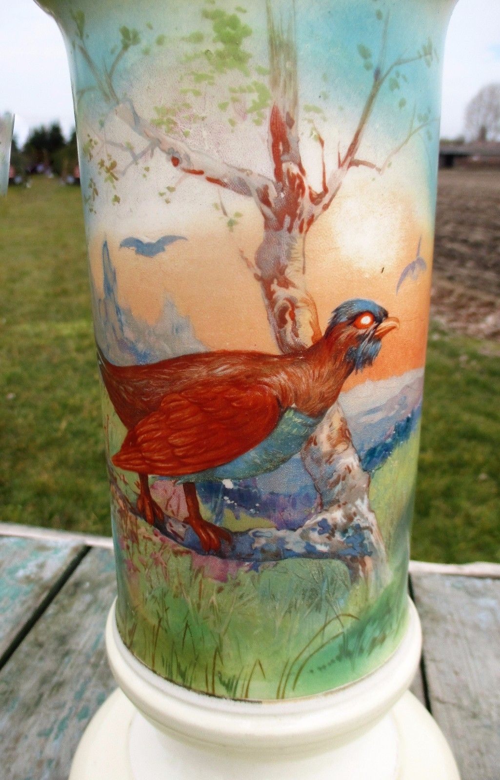 Antique Rare Porcelain Beer Faucet Tap Bird Gorgeous Decorative photo buy