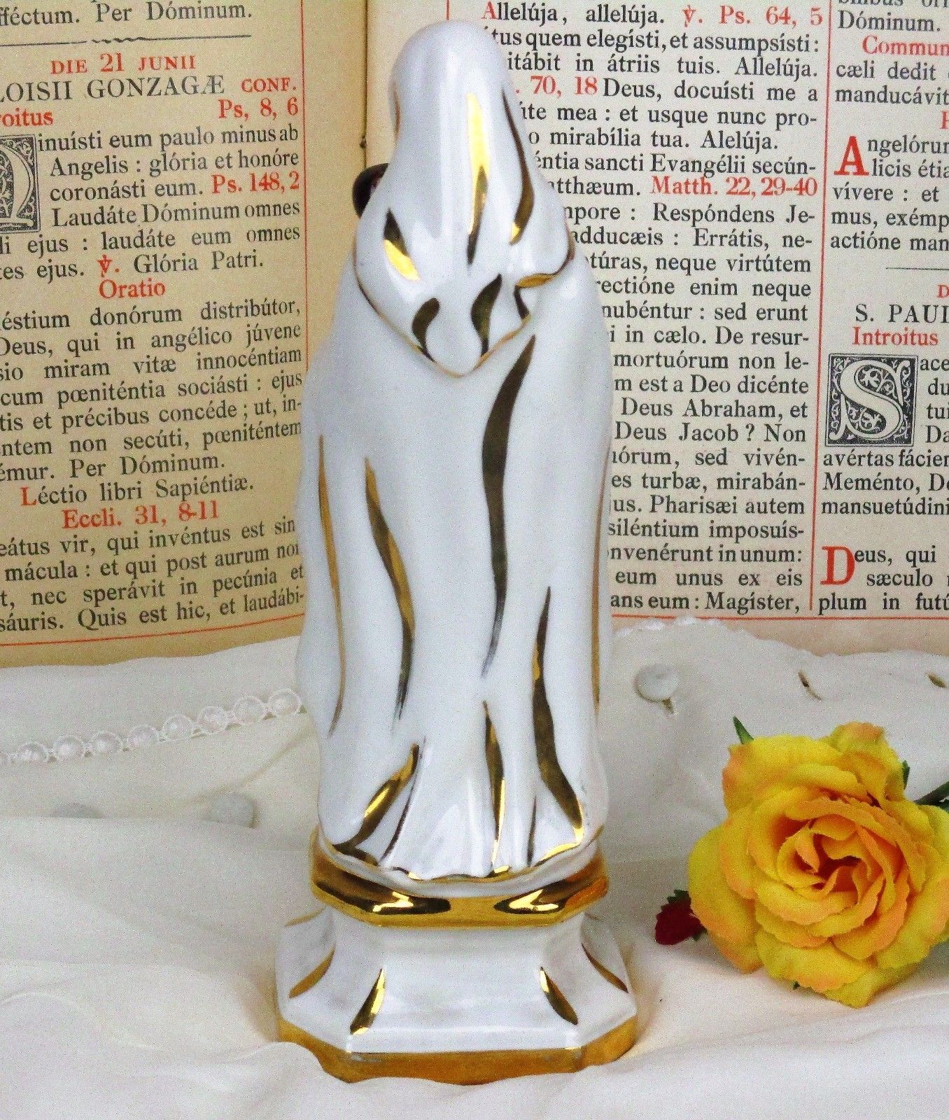 Antique 1900 Vieux Paris Porcelain Bisque  Statue Virgin Mary Infant Jesus 8.66" photo buy