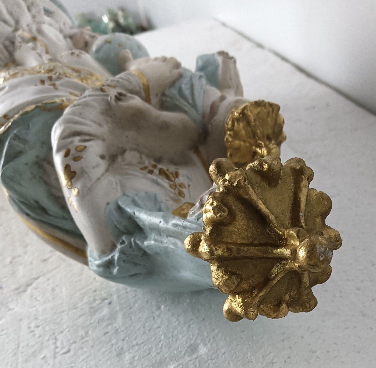 photo furniture Beautiful Statue Our Lady Of Victory Victoire France Plaster Infant Jesus Angels