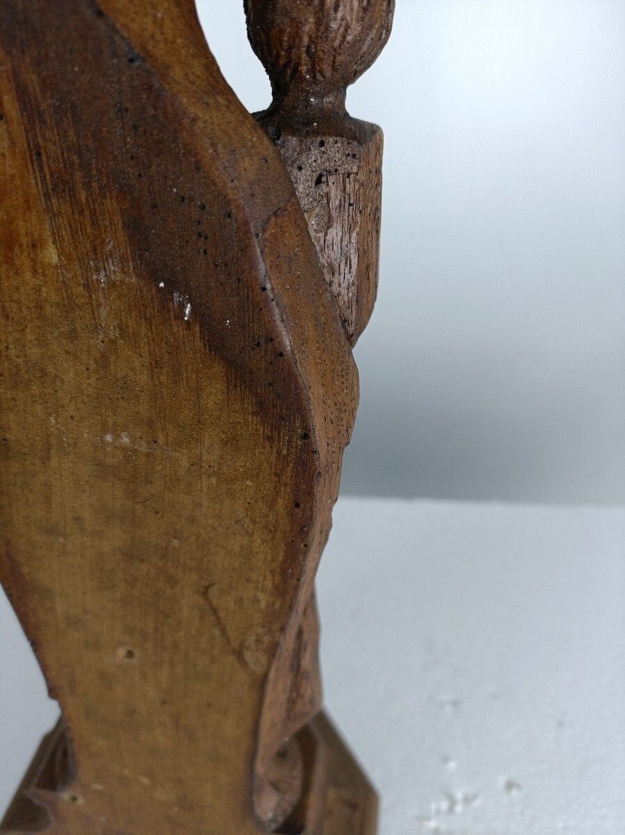 photo furniture Statue Virgin Mary Lady Madonna Infant Child Hand Carved Wood Vintage Gorgeous G