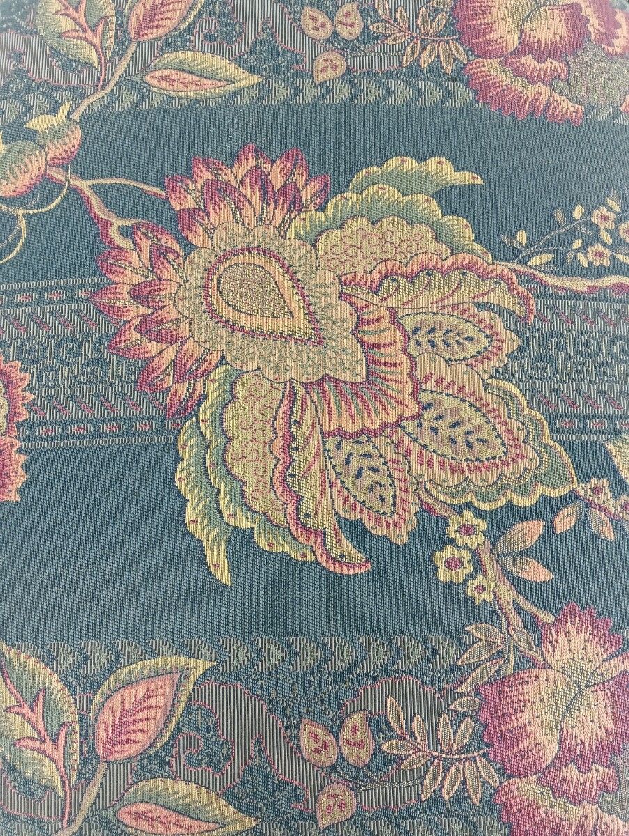 Special Adjustable Foot Stool Rest Ottoman Wood Tapistry  Fabric Funky Rare photo for sale