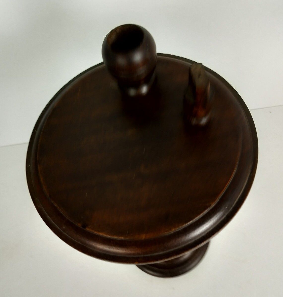 Hand Carved Ornate Wood Barley Twist Pedestal Smokers Side Plant Stand Table Far photo for sale