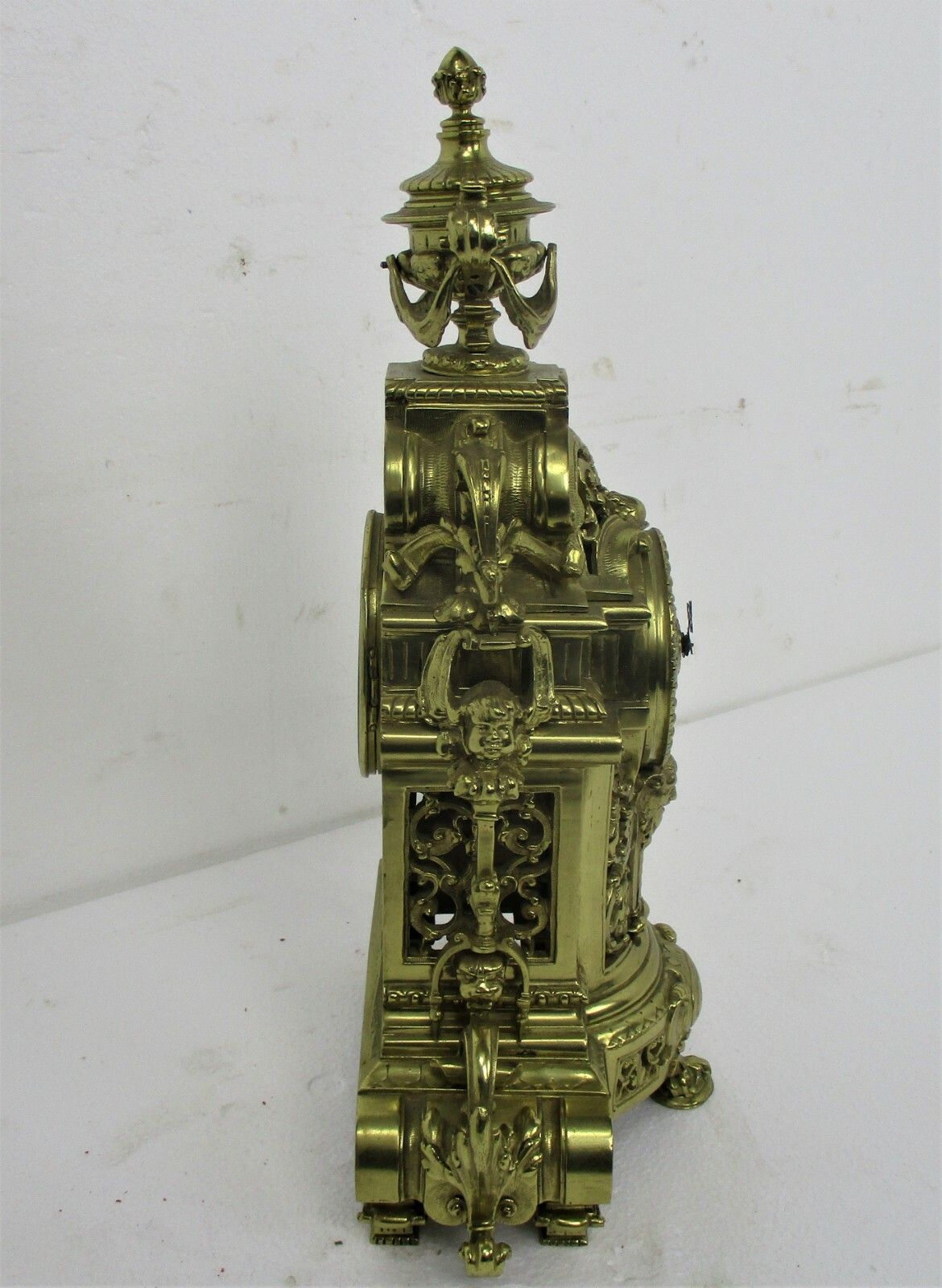 photo for sale 3 Piece Garniture Mantle Set 5 Arm Candelabras Clock Set Working Ornate Antique
