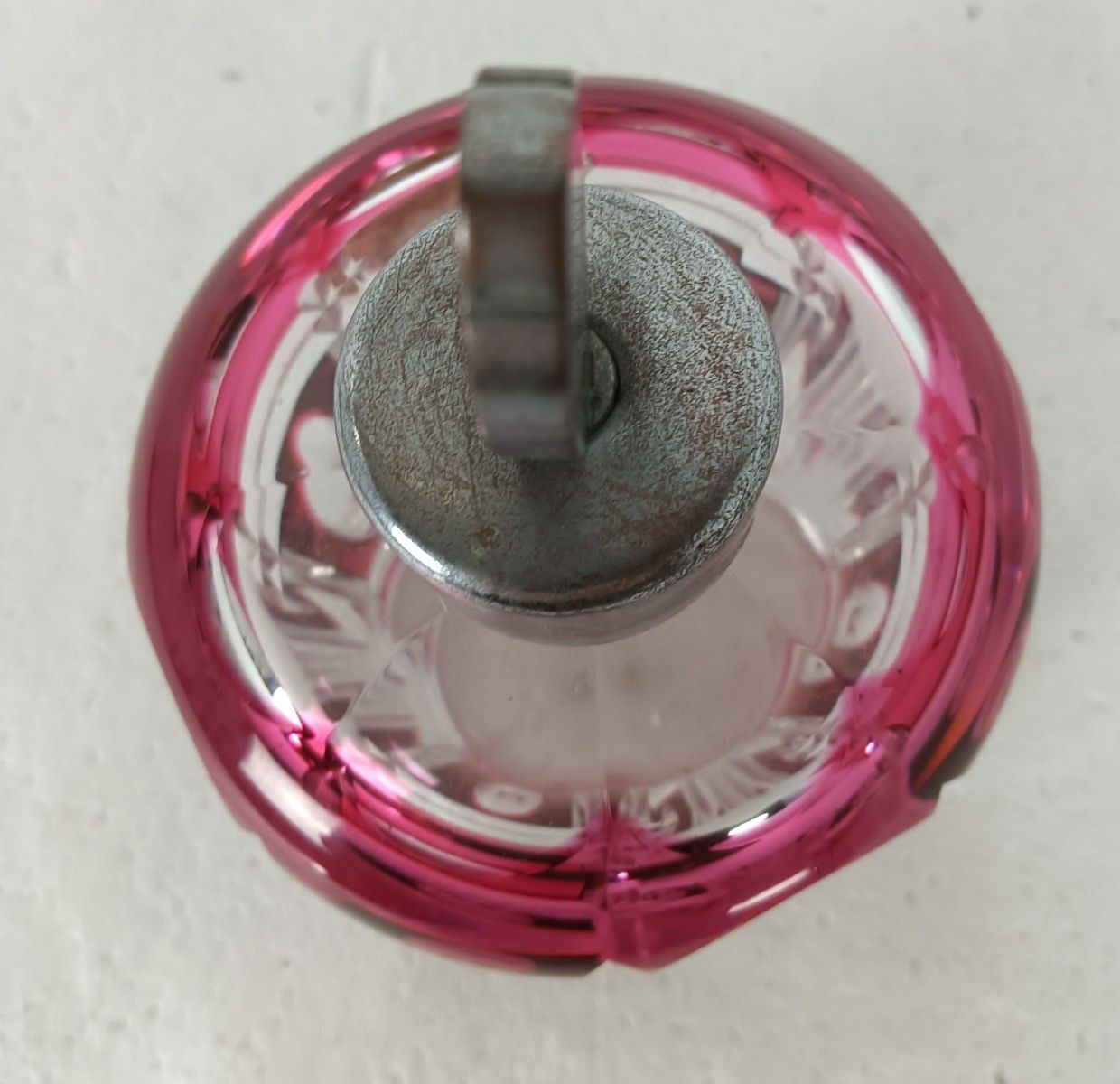 photo furniture Perfume Bottle Atomizer Vintage  Signed Val St Lambert Belgium Crystal Cranberry