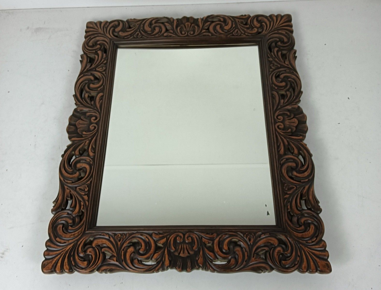 Large Mirror Hallway Bathroom Bedroom Hand Carved Wood Antique photo vinterior