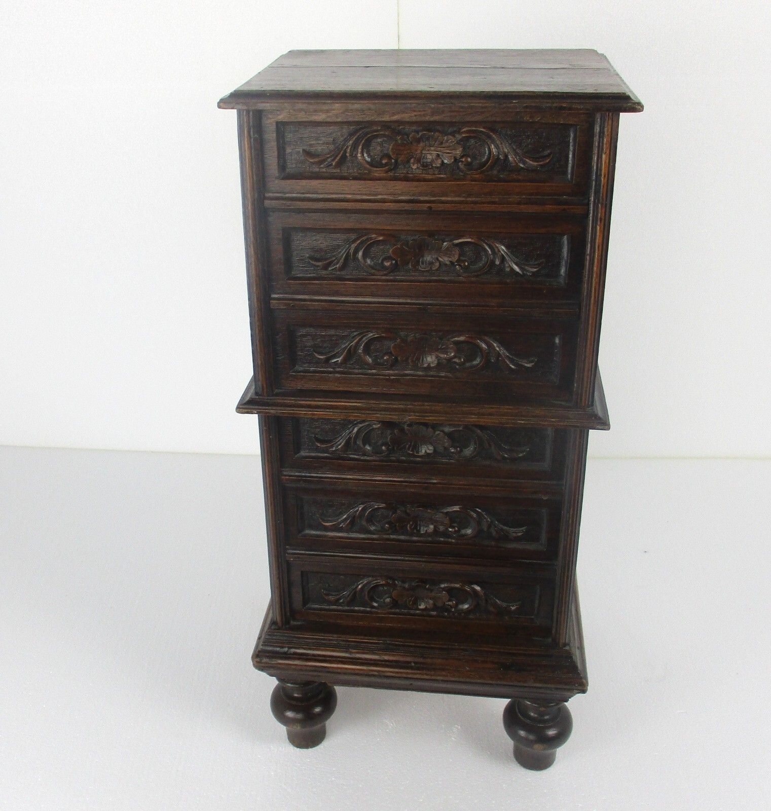 Chest Of Drawers Dresser Cabinet Night Stand Ornate Carved Wood Antique Wow photo vintage