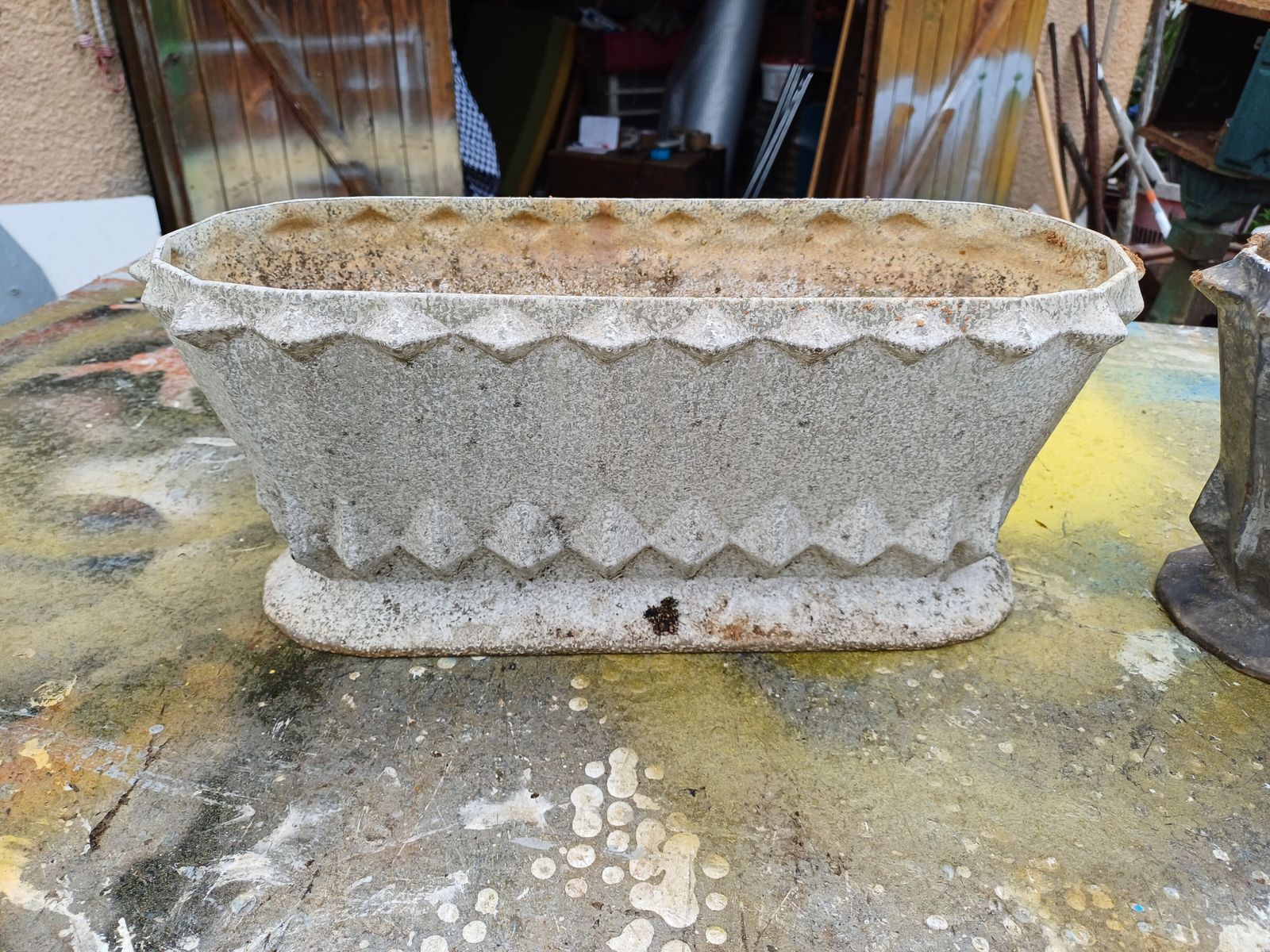 Pair Of Enamelled Cast Iron Planters From 1900 From Charleville Mézières photo furniture