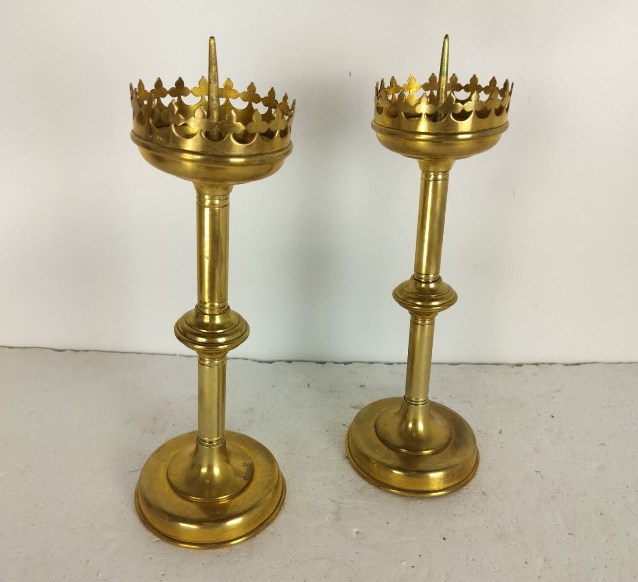 Antique Couple Small Ornate Gothic Brass Candle Sticks Candle Holders Lovely photo Home Decor