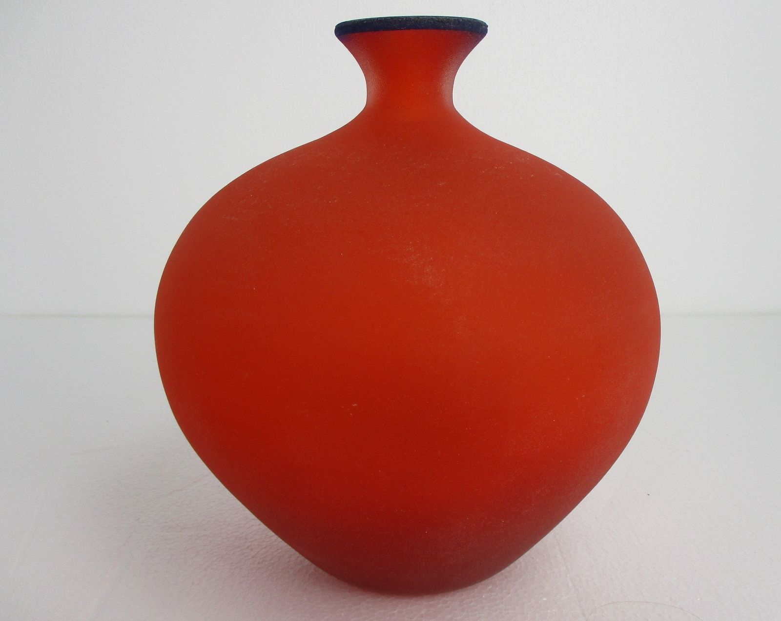 Linea Padovan Marked Vintage Venice  Art Glass Italian Murano Vase Red photo vinterior
