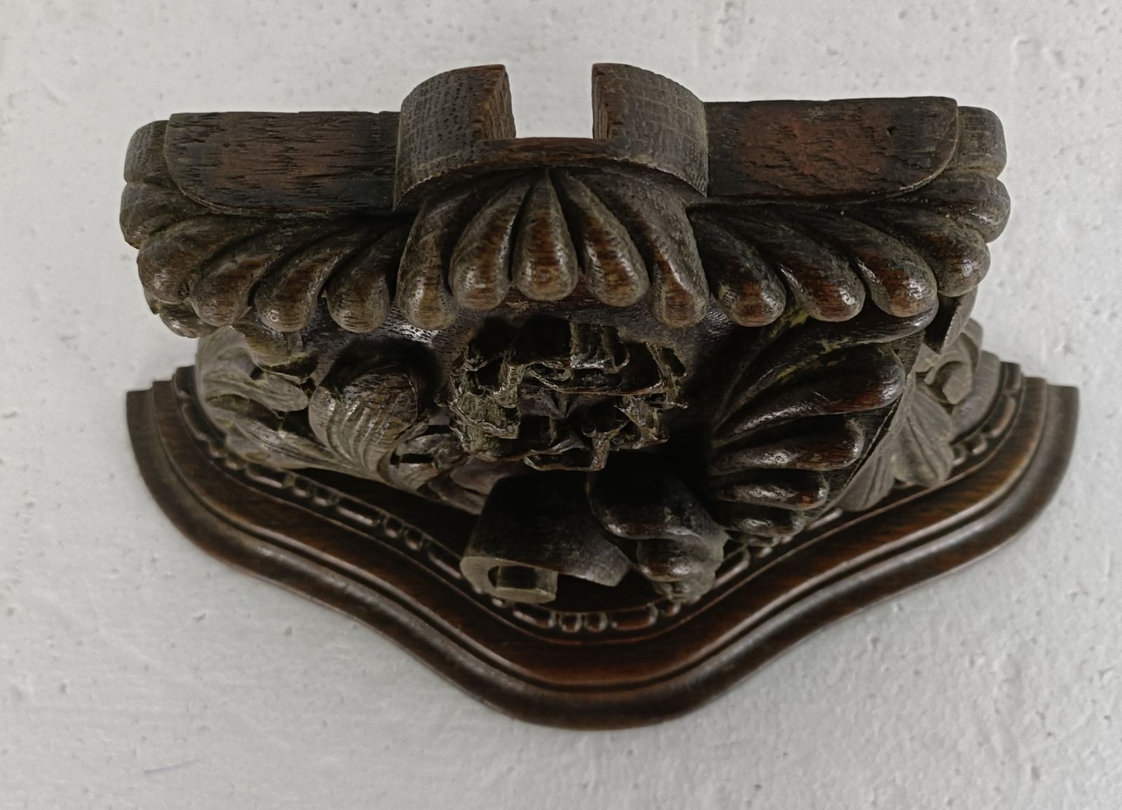 Gorgeous Antique Wooden Ornament Pediment Corbel Hand Carved Ornate Small photo for sale