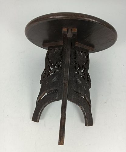Lovely Ornate Carved Wooden Plant Stand Pedestal Side Table Bonsai Table Inlay V photo vinterior