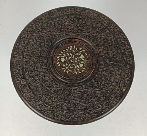 Lovely Ornate Carved Wooden Plant Stand Pedestal Side Table Bonsai Table Inlay V photo buy