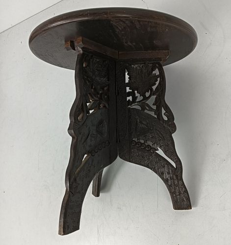 photo furniture Lovely Ornate Carved Wooden Plant Stand Pedestal Side Table Bonsai Table Inlay V