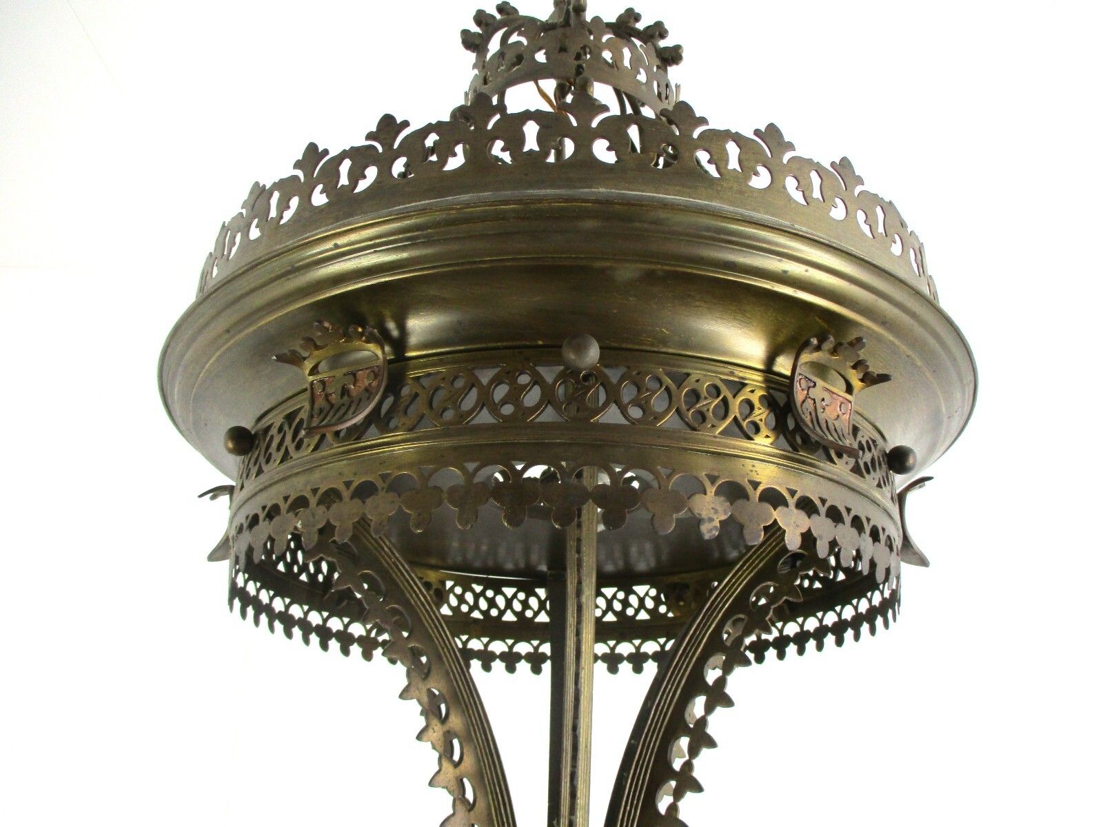 Gothic Ornate Brass Bronze 1 Light Chandelier Revival Empire Antique  Wow photo 3339.0