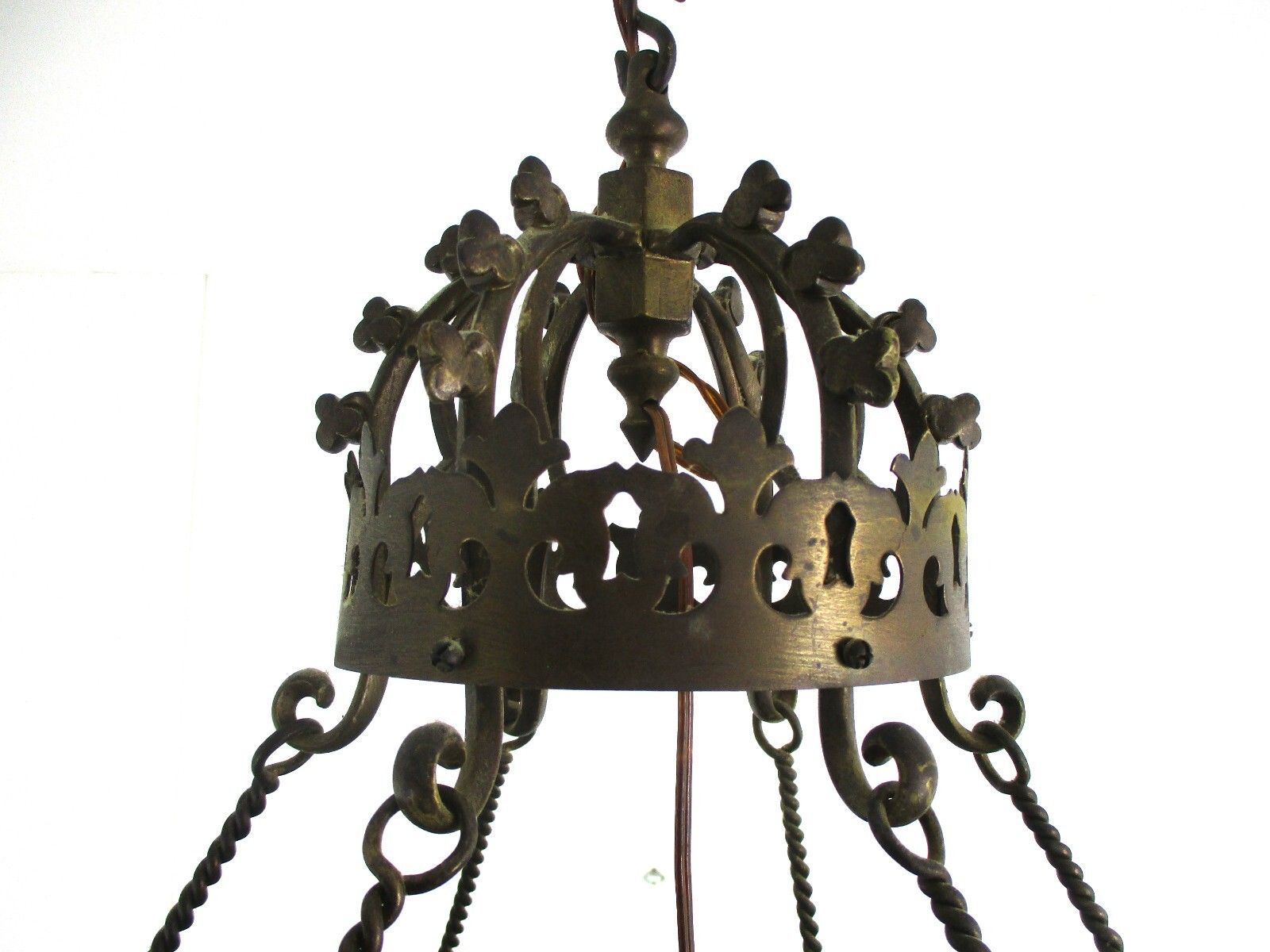 photo furniture Gothic Ornate Brass Bronze 1 Light Chandelier Revival Empire Antique  Wow