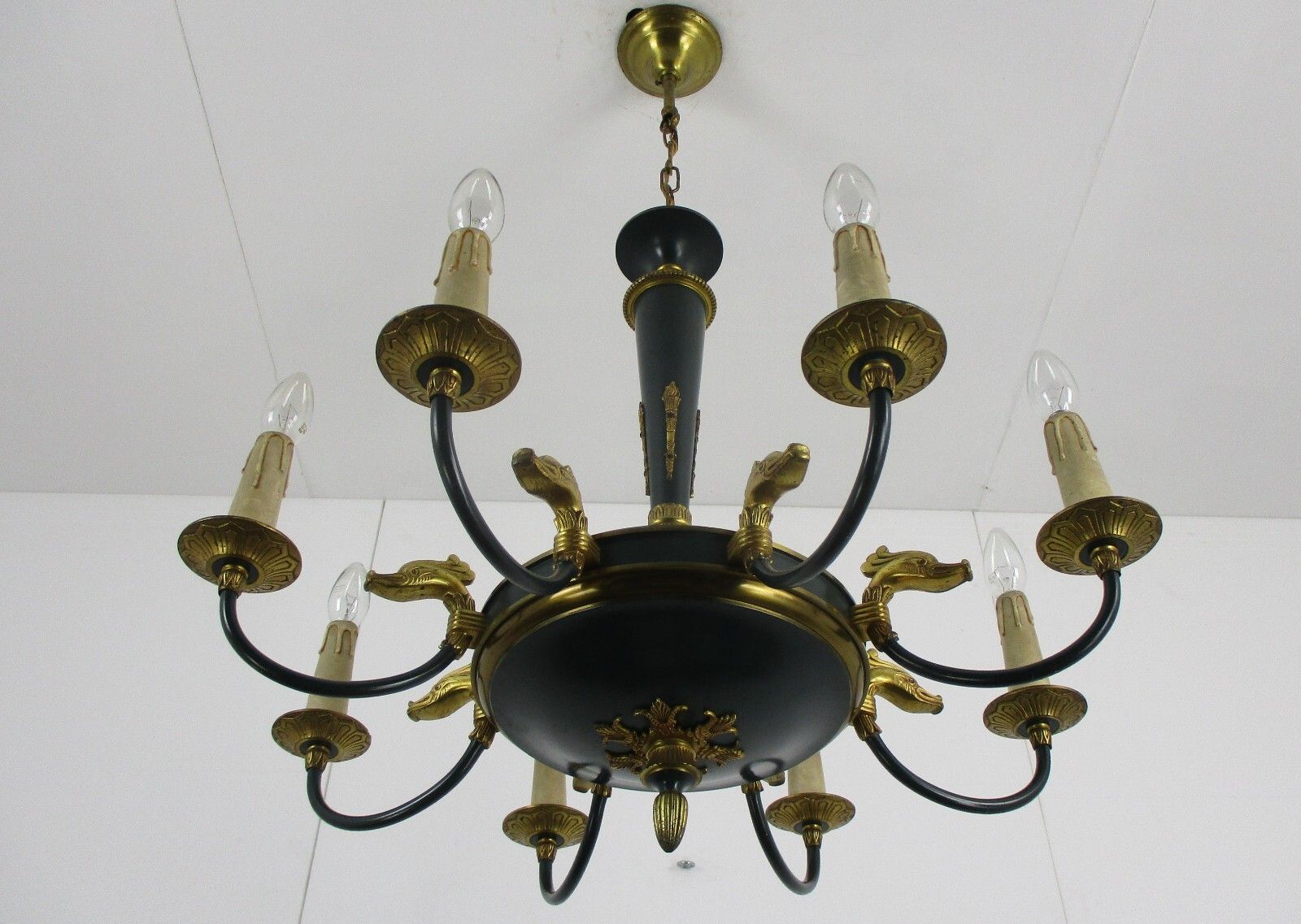 8 Arms Lights Pan Chandelier Revival French  Empire Vintage  Bronze Brass Ducks photo furniture