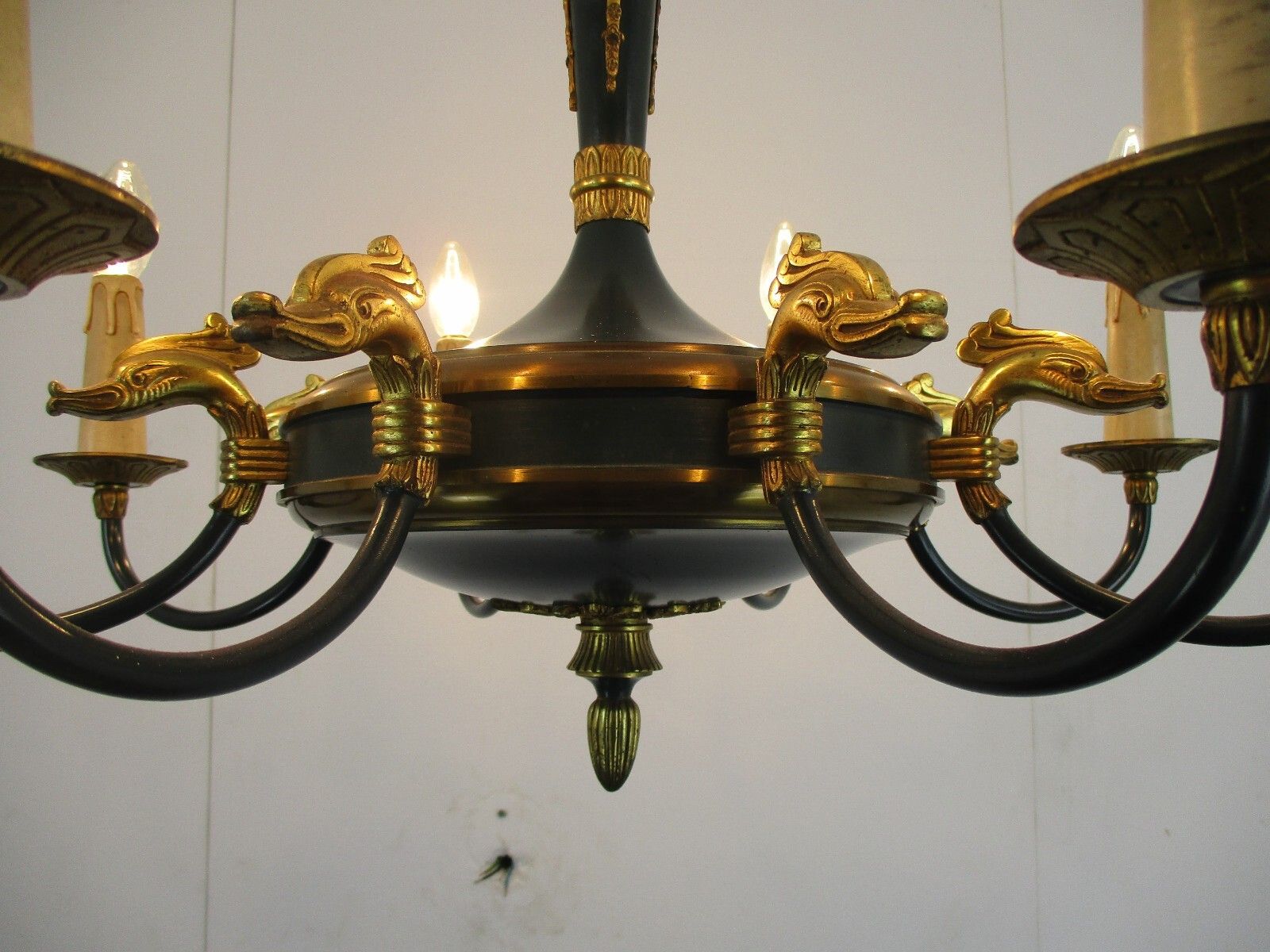 8 Arms Lights Pan Chandelier Revival French  Empire Vintage  Bronze Brass Ducks photo Lighting