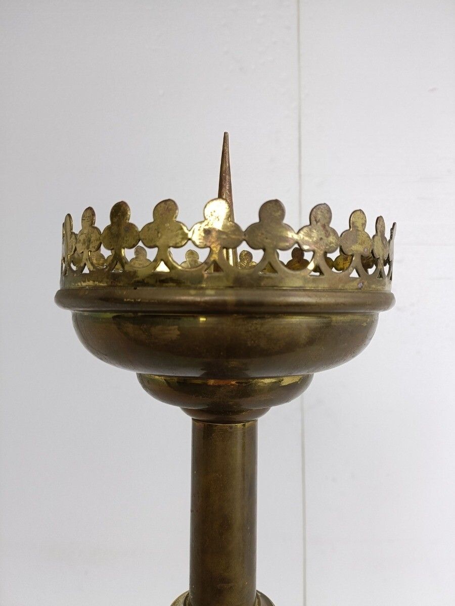 photo furniture Antique Candle Holder Candle Stick Church  Chapel Altar Monastery Brass Gothic B