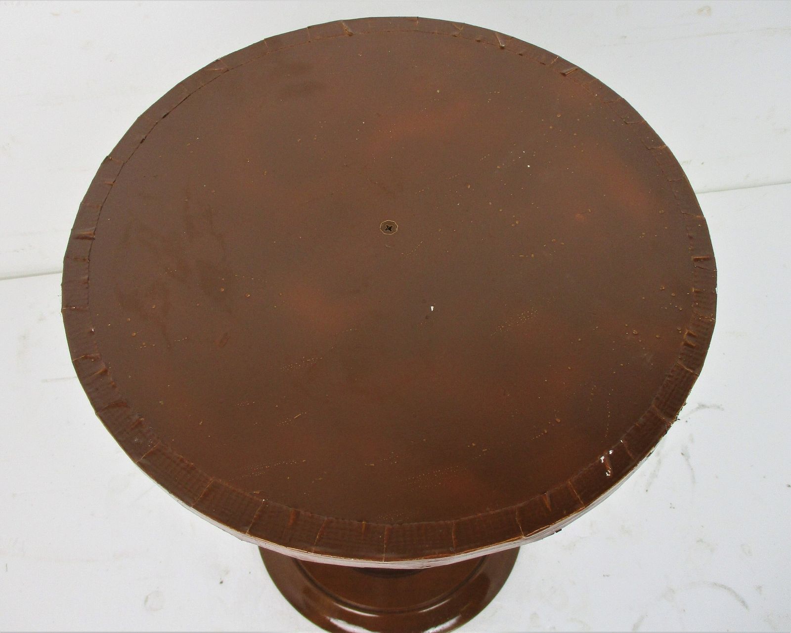 Large Hand Carved Wood Barley Twist Pedestal Display Side Table Plant Stand 24.0 photo vinterior
