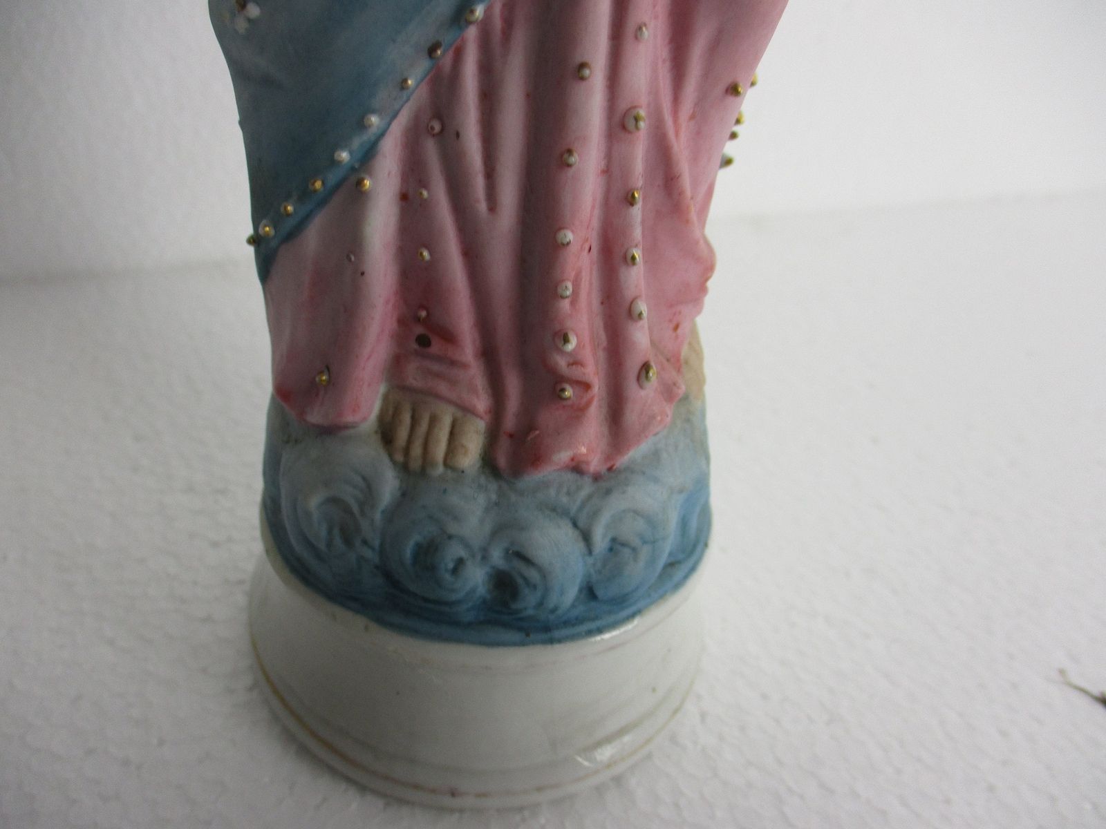 Antique Statue Saint Joseph Protector Of Homes Bisque Porcelain Lovely Pastel Pi photo for sale