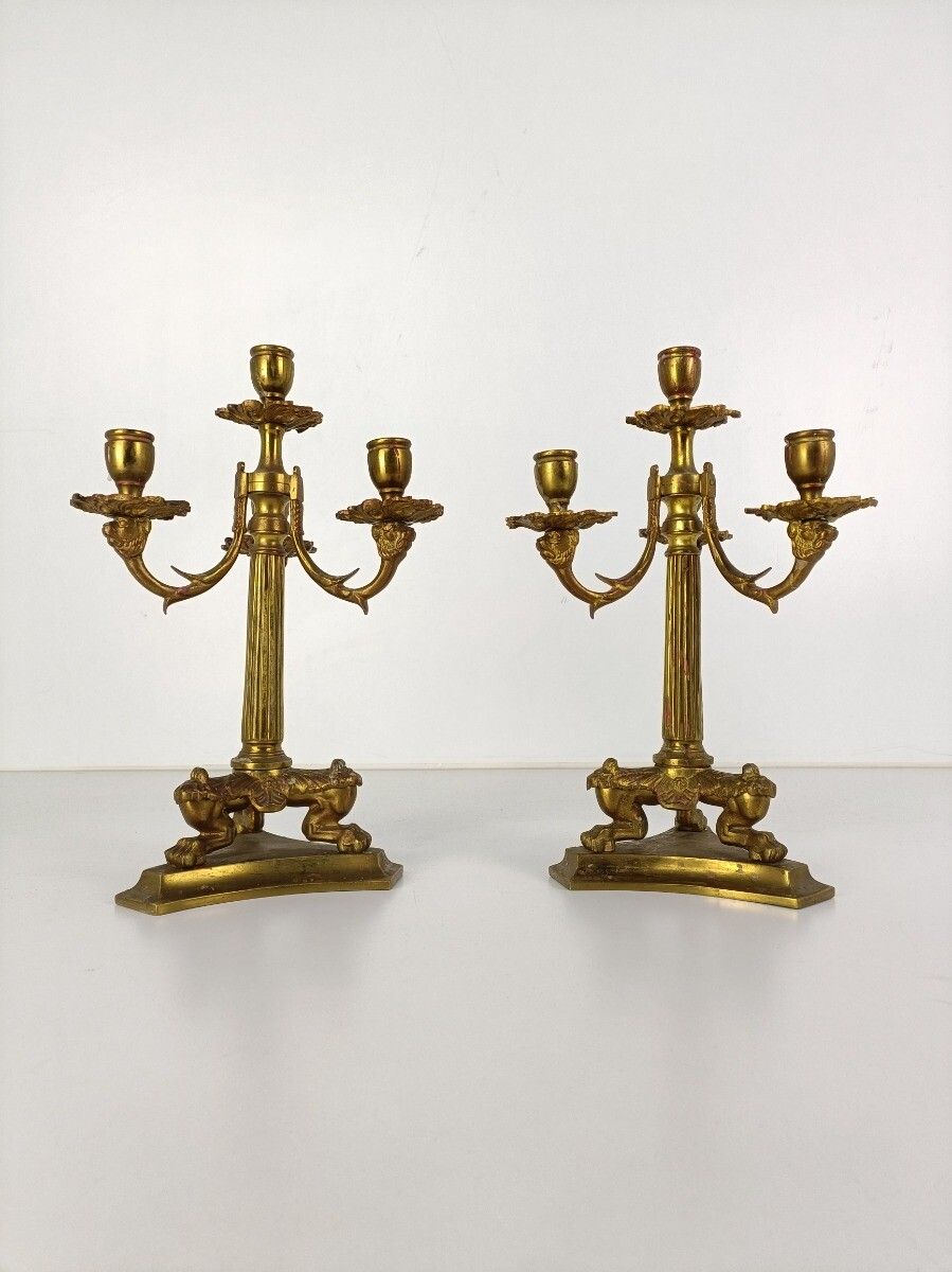 Stunning Couple Of Candle Holders Candle Sticks Candelabras 4 Arm  Empire Style photo furniture