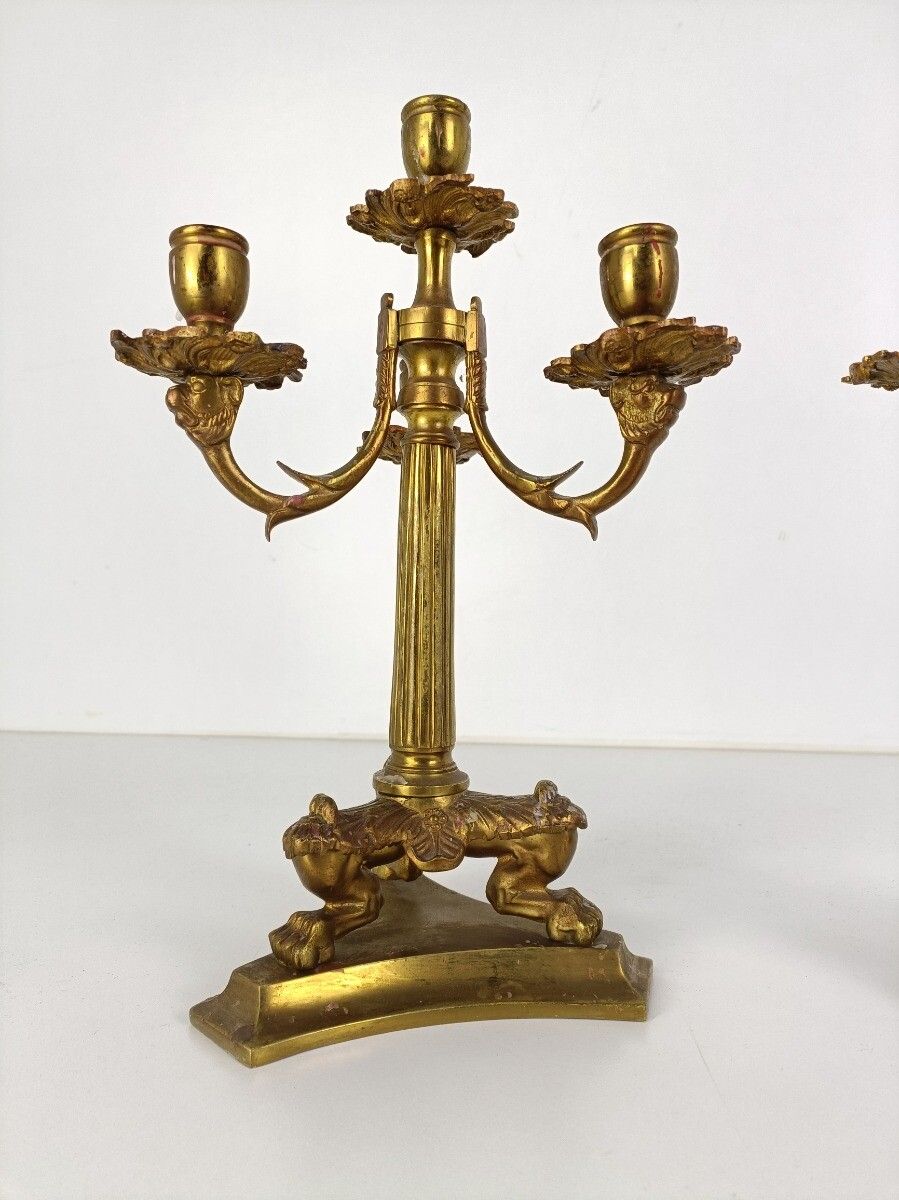 Stunning Couple Of Candle Holders Candle Sticks Candelabras 4 Arm  Empire Style photo for sale