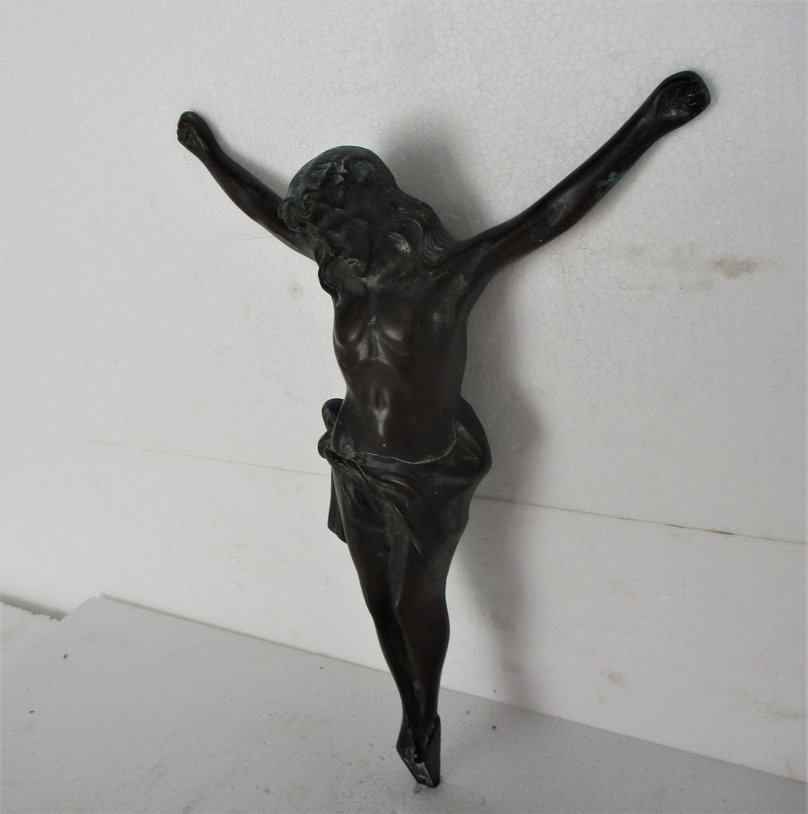 Gorgeous Mid Century Bronze Corpus Jesus Christ Signed Sylvain Norga photo Art