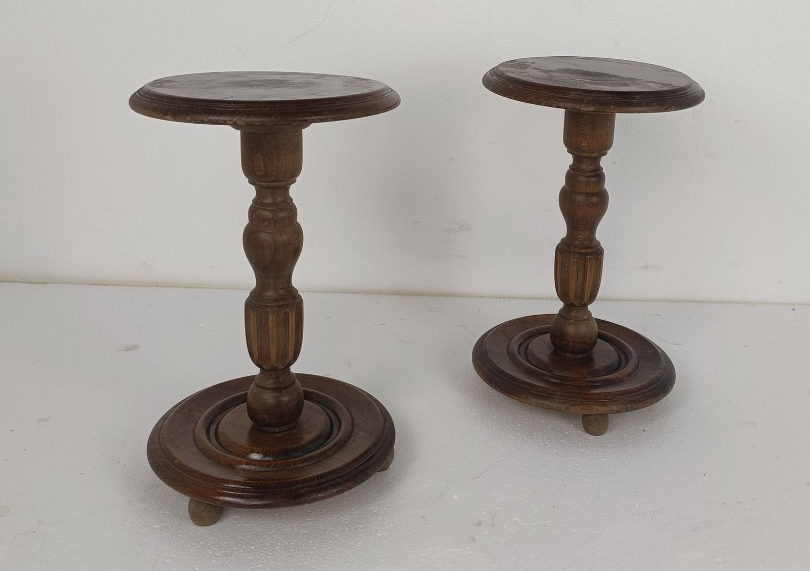 Pair Pedestal Plant Stands Bonsai Stand Vintage Side Table Occasional Table Barn photo furniture
