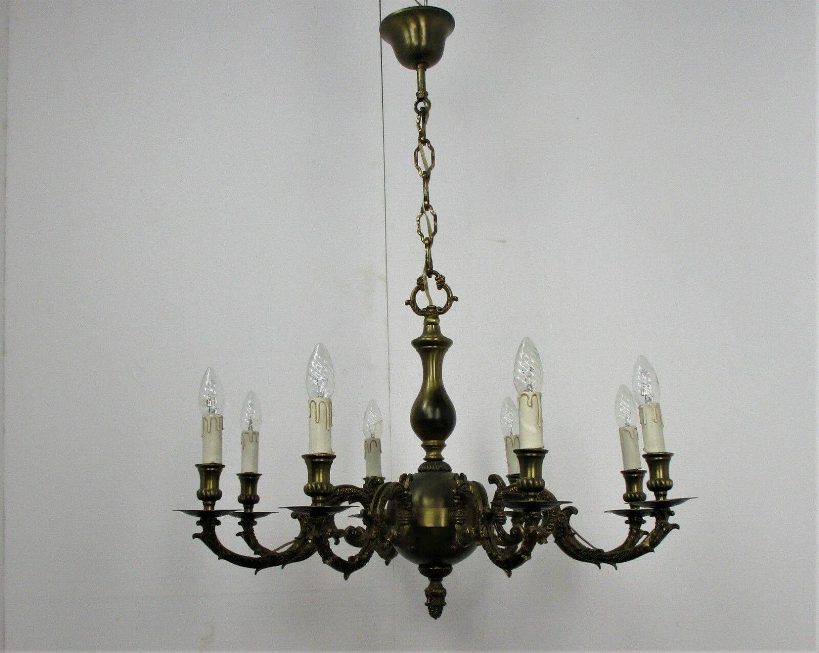 Impressive Chandelier Bronze 8 Lights Arm Ornate  Hollywood Regency Decorative photo for sale