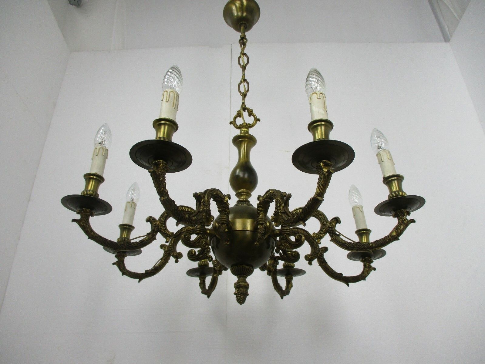 Impressive Chandelier Bronze 8 Lights Arm Ornate  Hollywood Regency Decorative photo Lighting