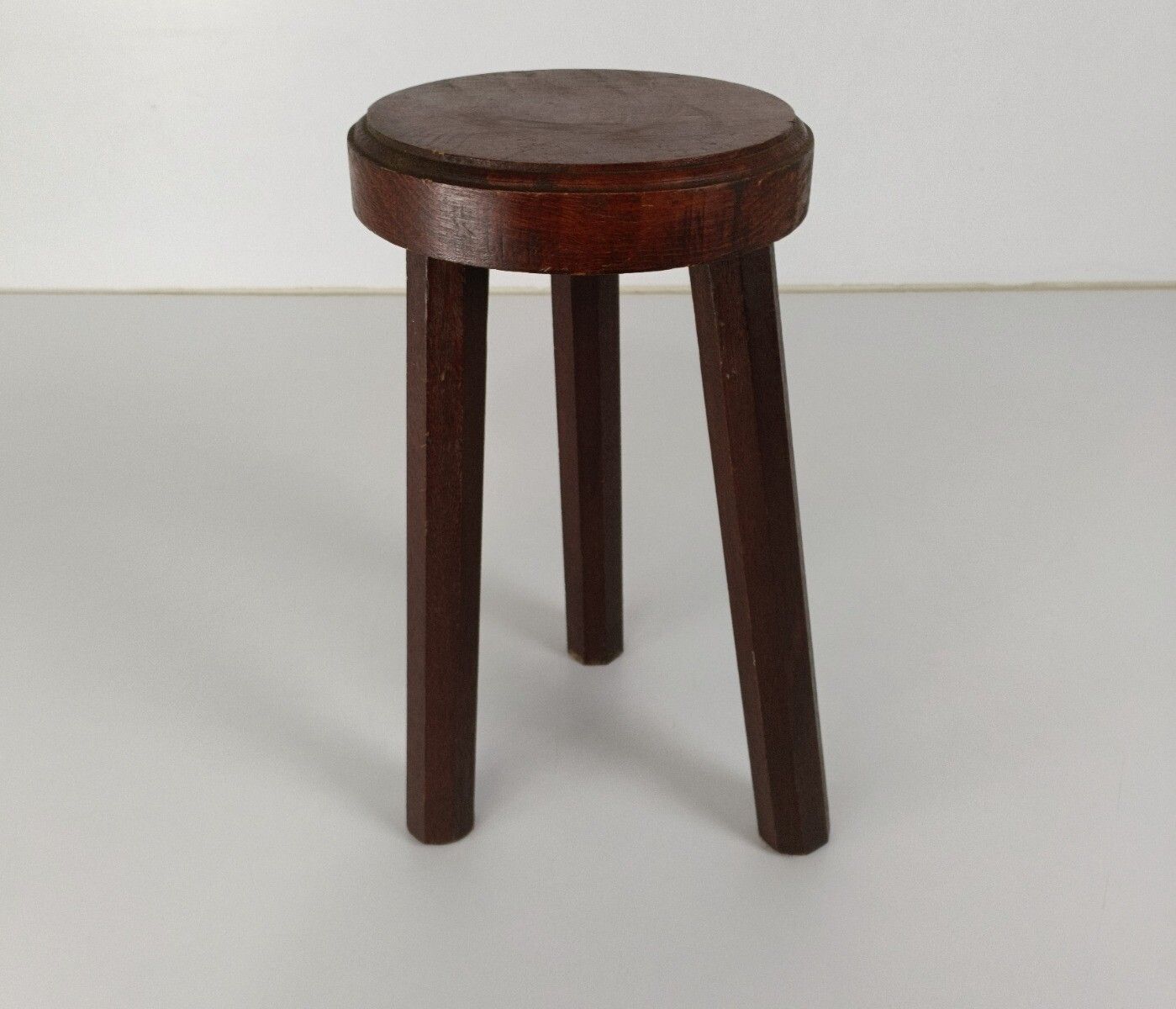 Milking Stool Vintage Carved Wood Wooden Side Table Small Plant Stand Pedestal photo furniture