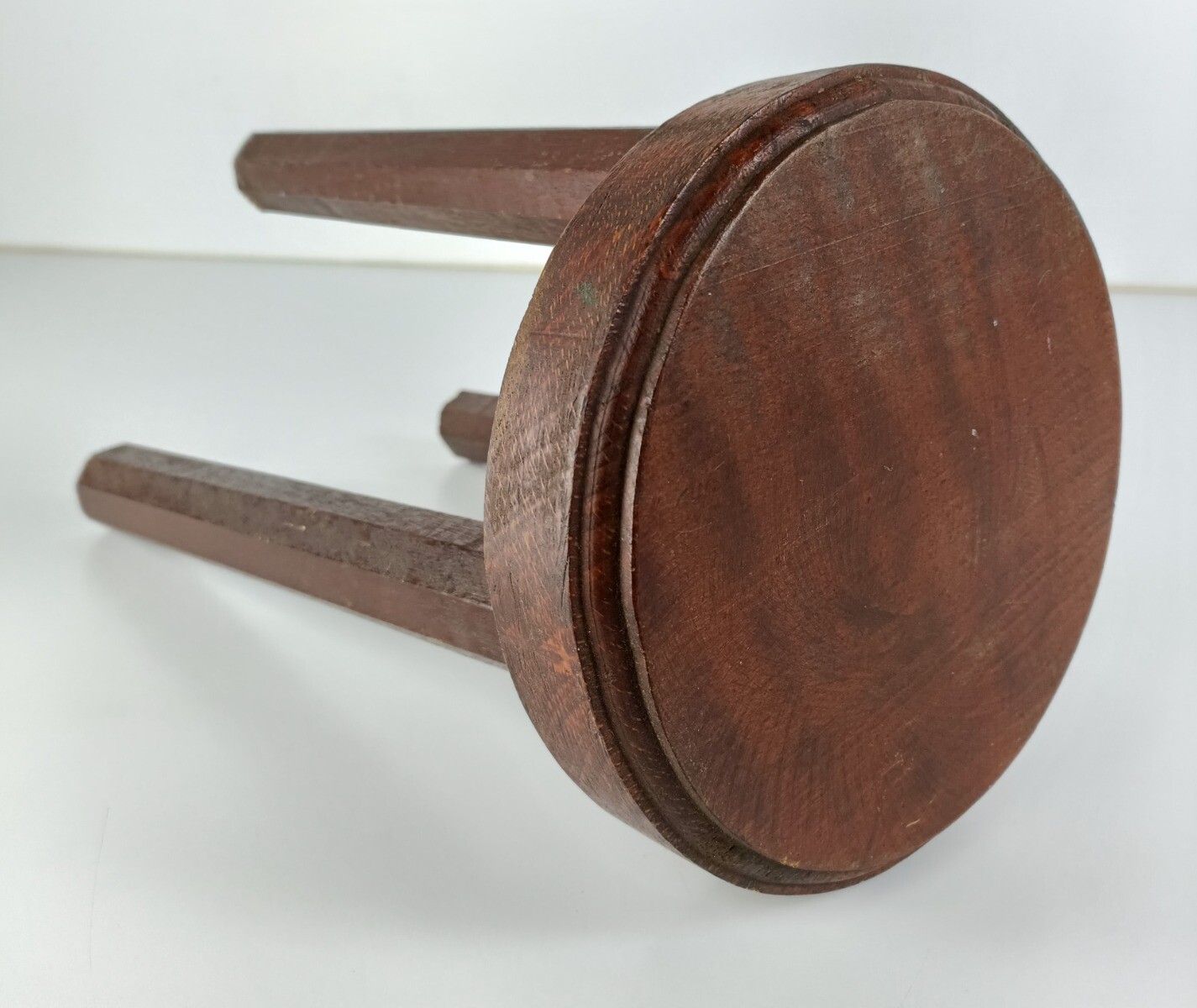 Milking Stool Vintage Carved Wood Wooden Side Table Small Plant Stand Pedestal photo 101.0