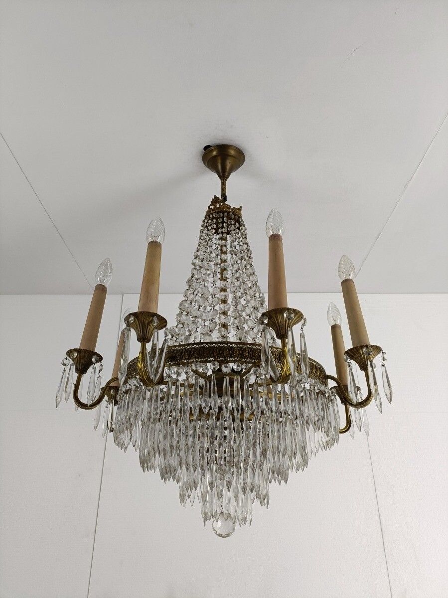 Ballroom Wedding Chandelier Gorgeous Basket Crystal Prisms 14 Lights  8 Arm Wow photo 1173.0