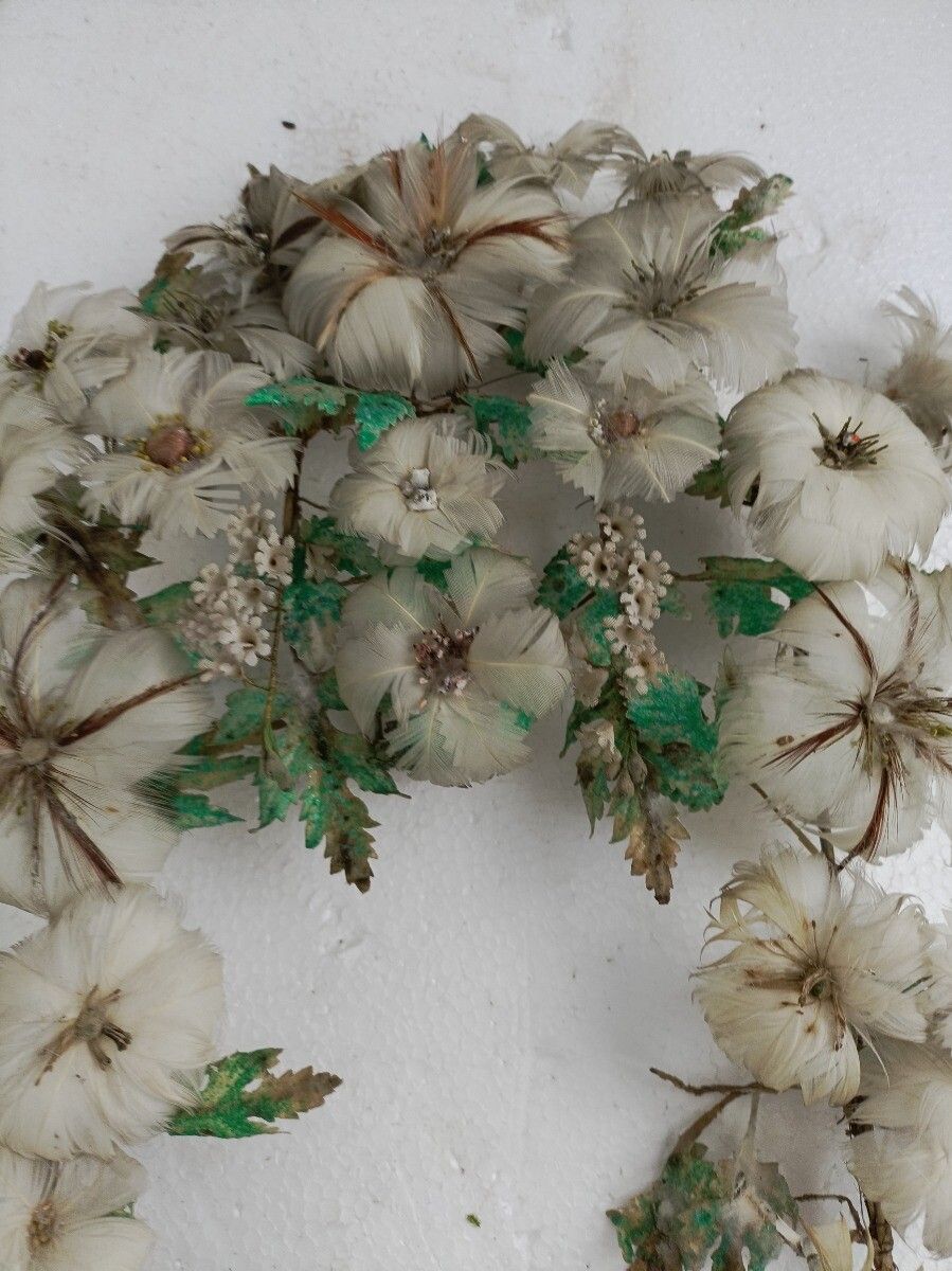 Couple Porcelain Fan Flair Vases Silk Flower Bridal Bouquet Vieux Paris Victoria photo 81.0