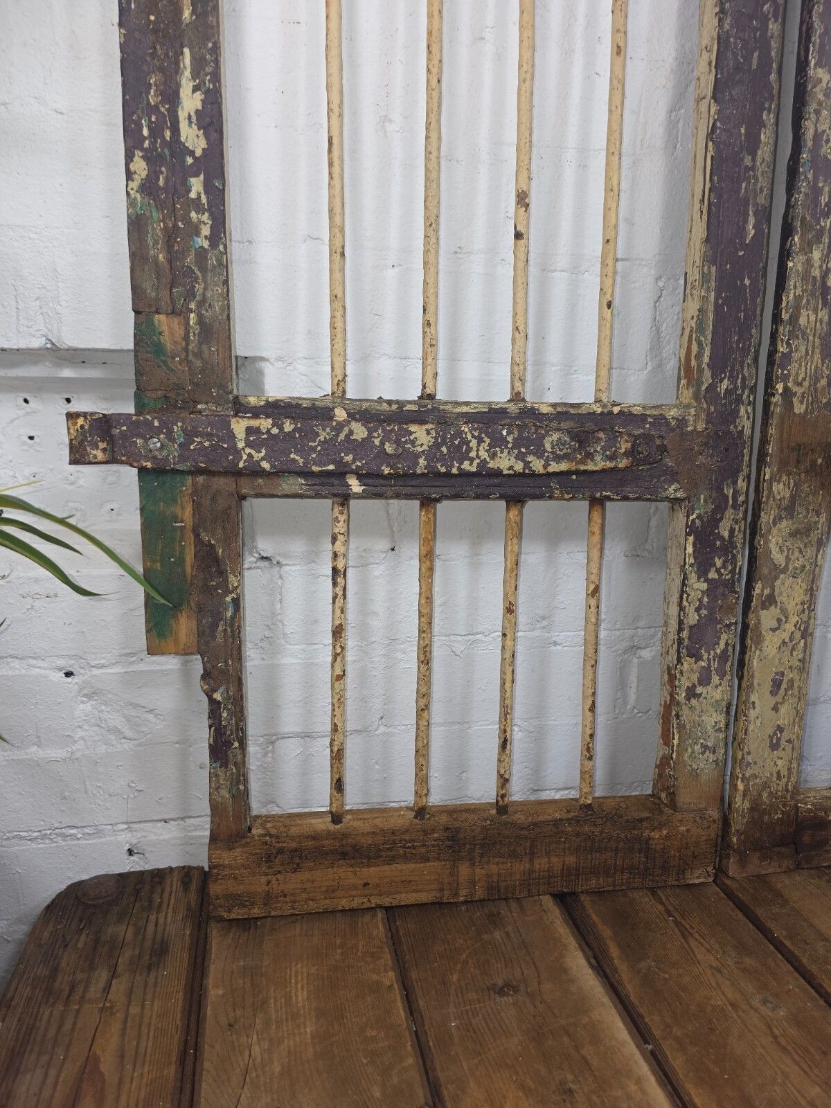Old Pair Vintage Reclaimed Indian Wooden Iron Saloon Doors Shutters Garden Gates photo for sale