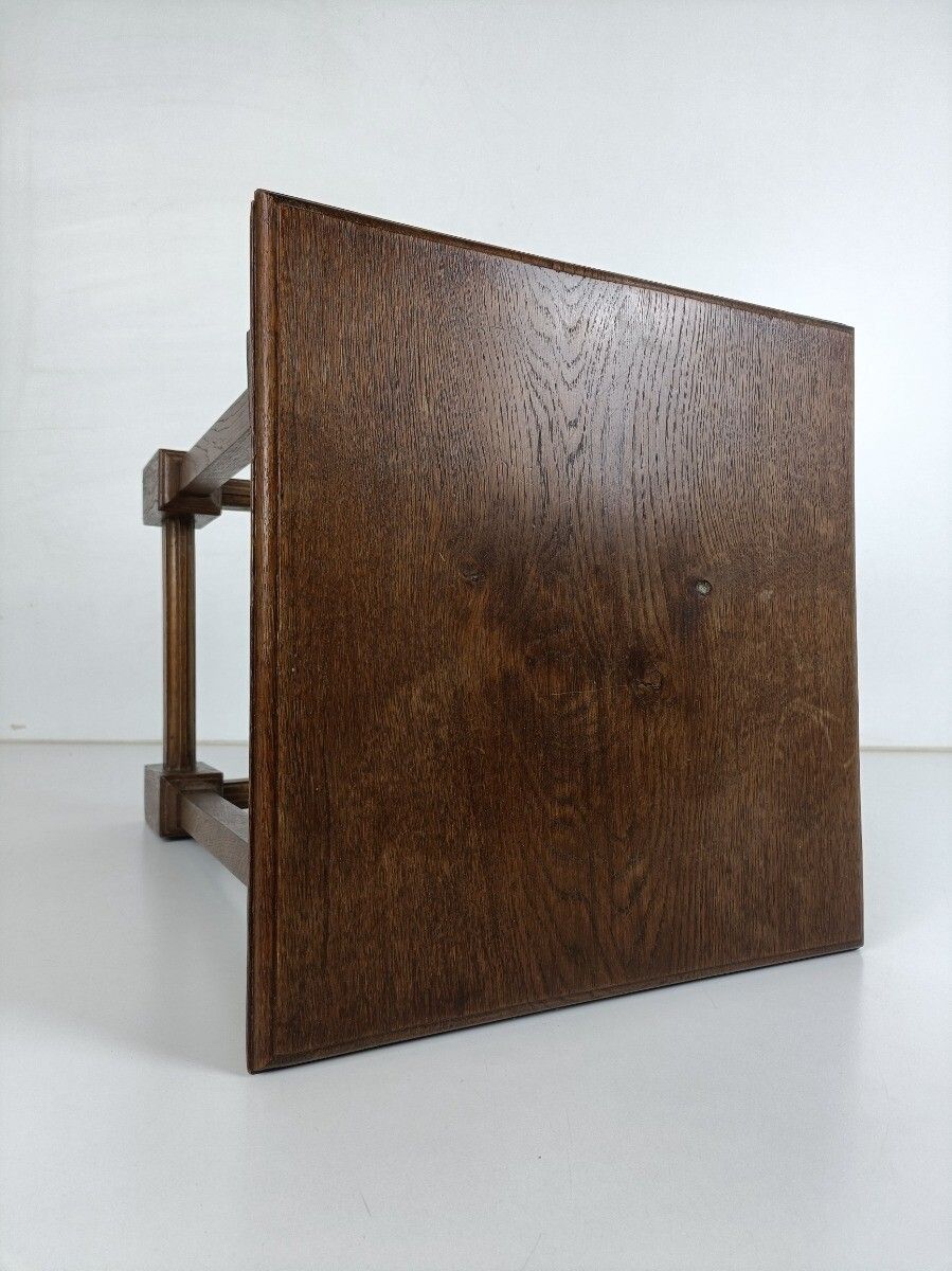 Vintage Wooden Side Coffee Occasional Table Pedestal Plant Stand Barn Style photo buy