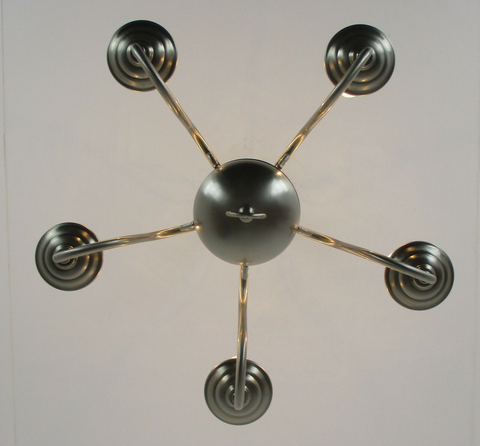 Vintage Chandelier 5 Lights  Brass Pewter Look Flemish Dutch Style Mid Century photo buy
