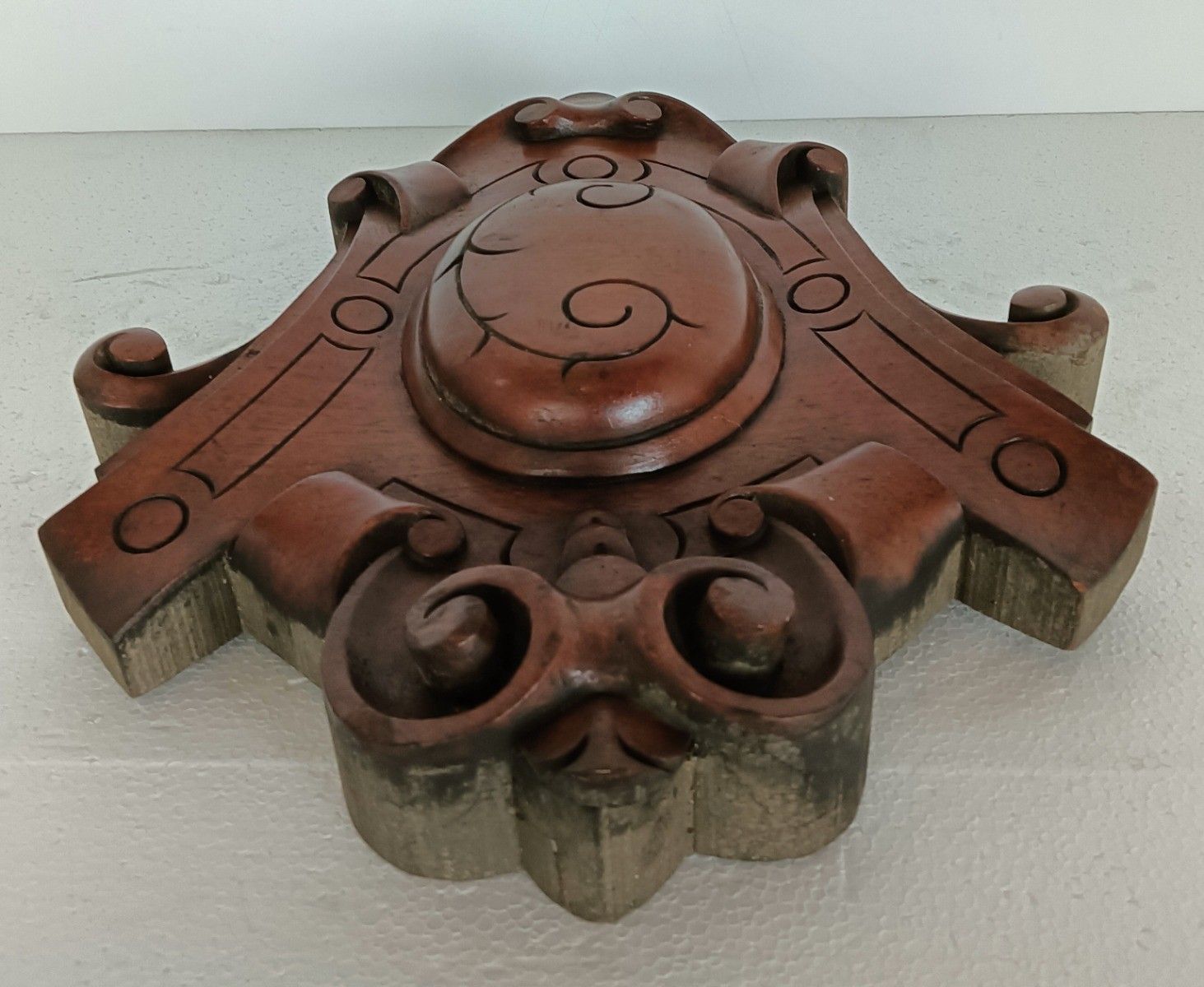 Hand Carved Wooden Medaillion Trim Cabinet Antique Reclaimed Architectural photo furniture
