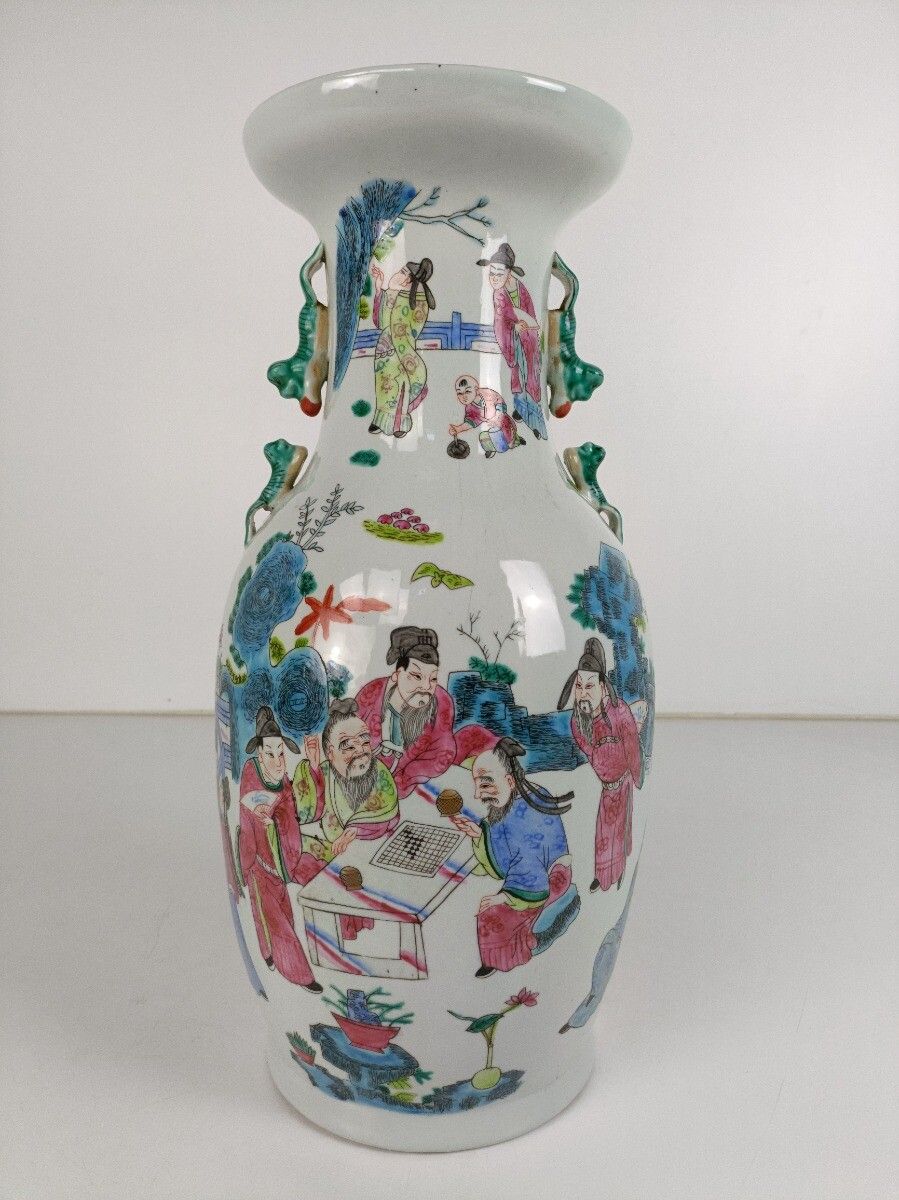Family Rose  Chinese Vase Vintage  Hand Painted Board Games In The Garden Chic P photo furniture