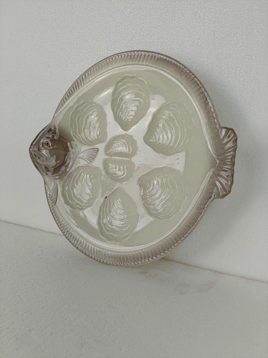 Oyster Fish Plate Germany Ceramic Waechtersbach Vintage Fish Shaped photo for sale